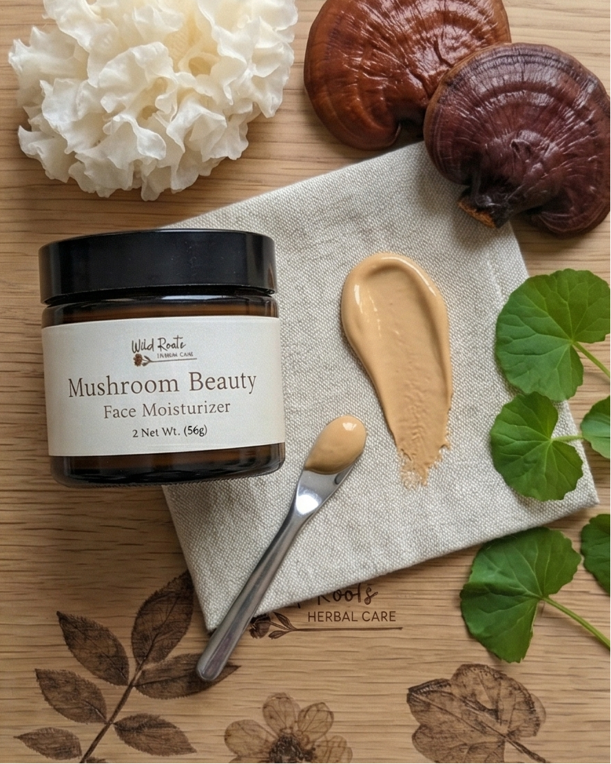 Mushroom beauty face cream, snow mushroom, reishi 