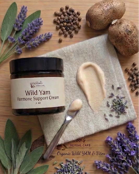 Organic Wild Yam Cream for Hormone Balance , PMS & Menopause Support