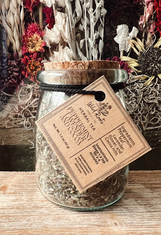 Peppermint Lavender and Cocoa Herbal Tea