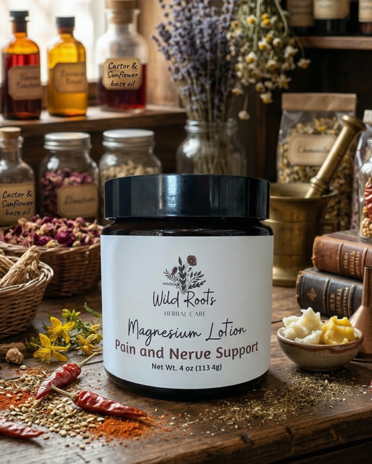 Magnesium Pain and Nerve support lotion, cream ,balm , ointment, cayenne , st. John wart