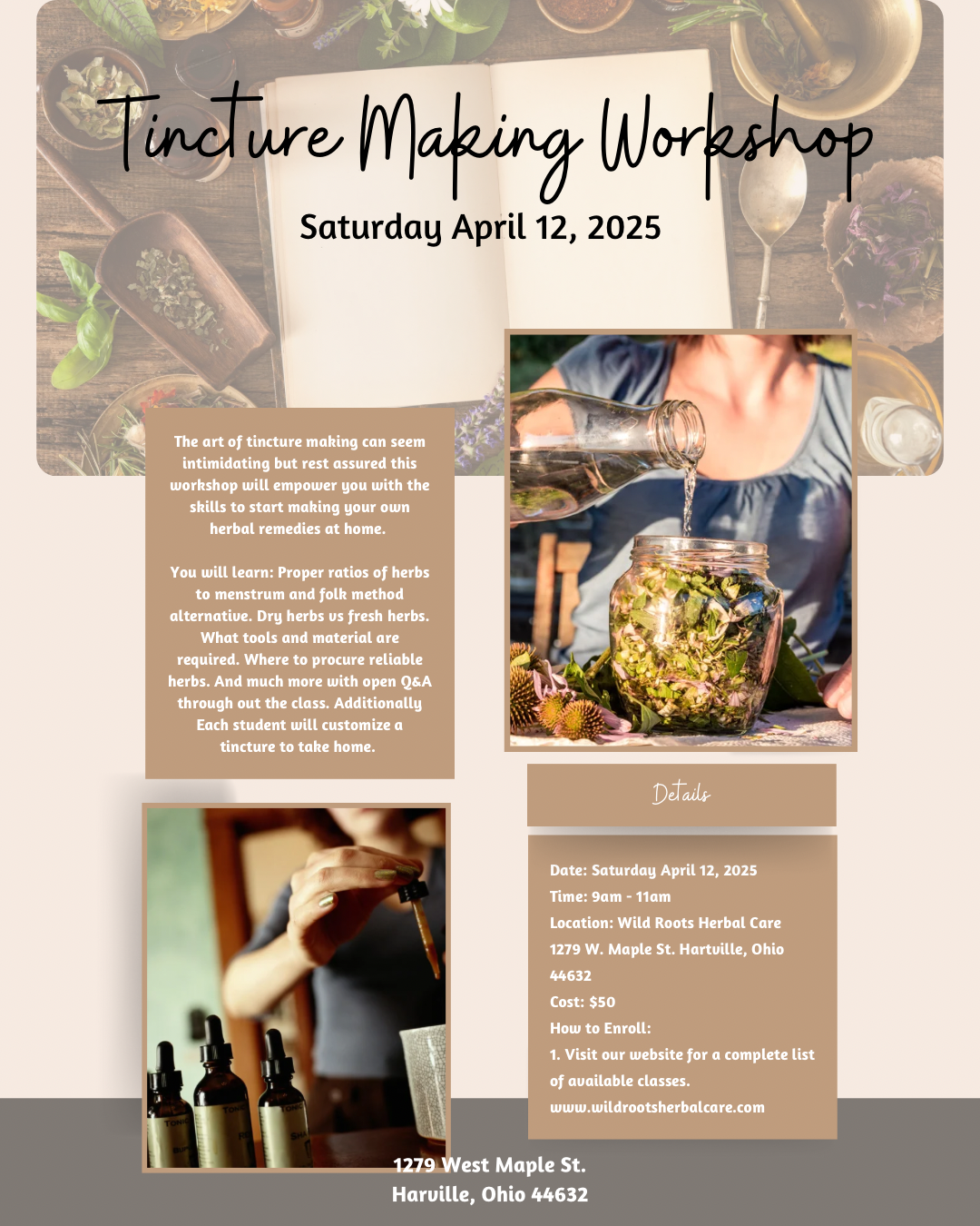 Tincture Making Workshop - Saturday April 12, 2025